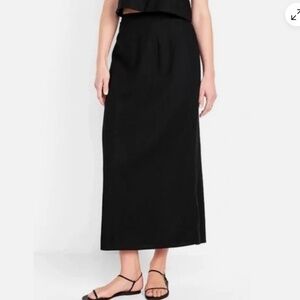 Linen blend maxi skirt